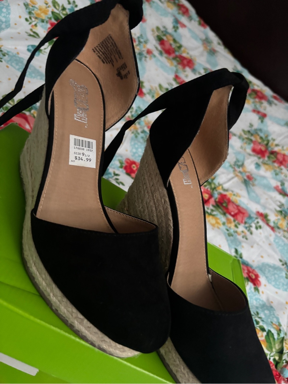 Black Brash Espadrille Wedge Sandals - Women